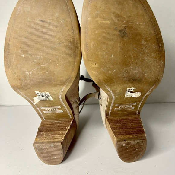 Toms Lunata Suede Block Heel booties Size 7 - Picture 8 of 9